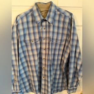 Field & Stream Blue Plaid Long-Sleeve Button-Down Shirt